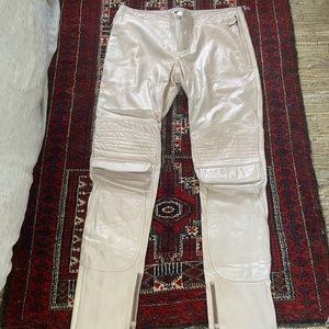 Pink pearl Leather Italian Motorcycle Pants GF Ferré size 26
